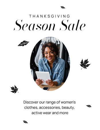 Szablon projektu Seasonal Sale on Thanksgiving Announcement Flyer 8.5x11in