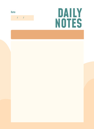 Designvorlage Daily Notes With in Simple Beige für Notepad 4x5.5in