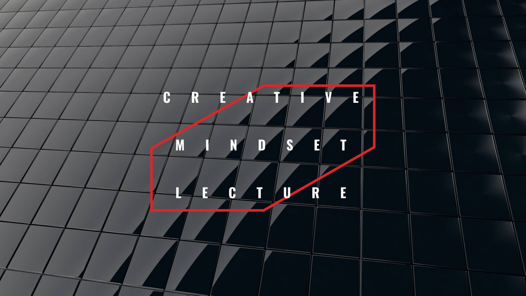 Creative Mindset Lecture Announcement on Black Glass Texture FB event cover Design Template