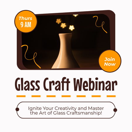 Glass Craft Webinar Ad with Vase Instagram Design Template