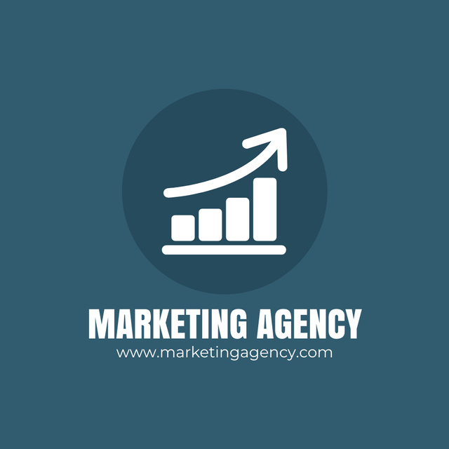 Marketing Agency Emblem with Arrow Animated Logo Design Template