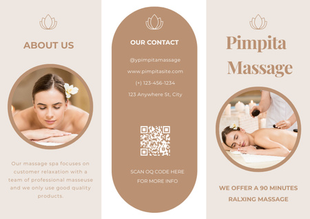 Oferta de Massagem no Centro de Spa Brochure Modelo de Design