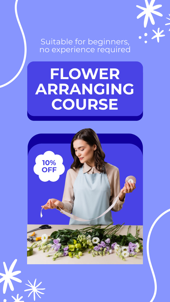 Discount on Educational Course on Floristry Instagram Story Modelo de Design