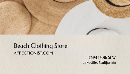 Ontwerpsjabloon van Business Card US van Advertentie voor strandkledingwinkel