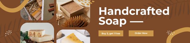 Offer of Natural Soap for Gentle Skin Care Ebay Store Billboard Πρότυπο σχεδίασης