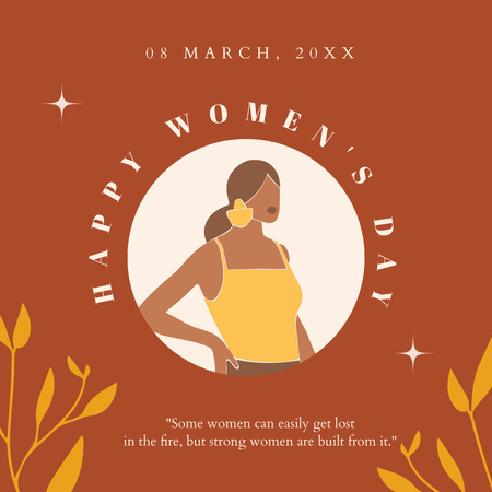 Şık Kadın ile Kadınlar Günü Dilekleri Instagram Tasarım Şablonu