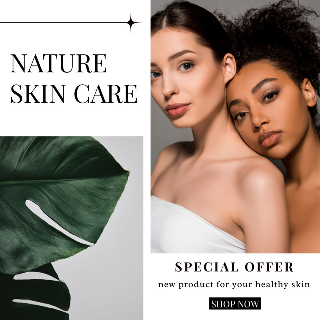 Ontwerpsjabloon van Instagram van Spring Natural Skin Care Offer for Women