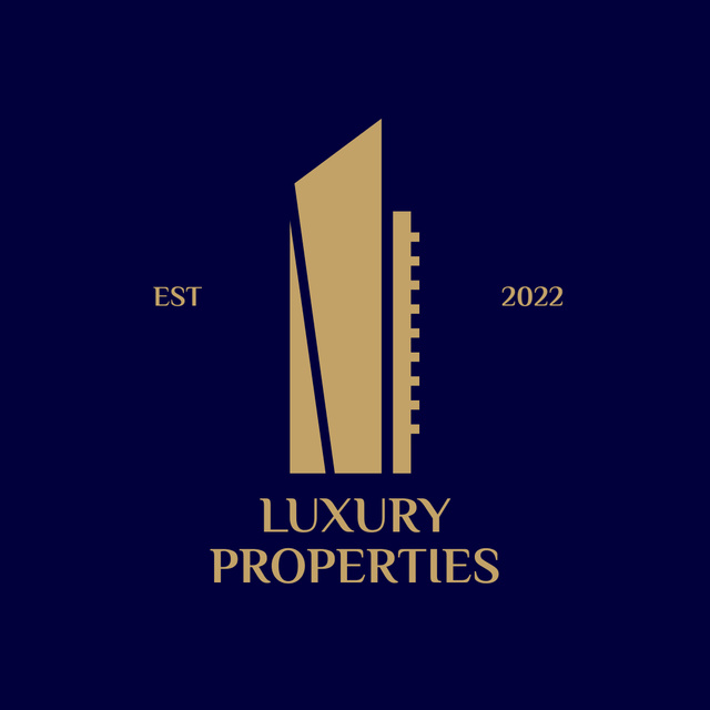 Emblem of Luxury Properties Company Logo 1080x1080pxデザインテンプレート