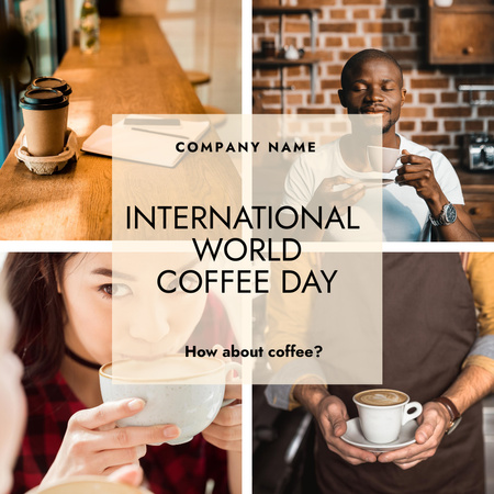 Kansainvälisen kahvipäivän kampanja Instagram Design Template