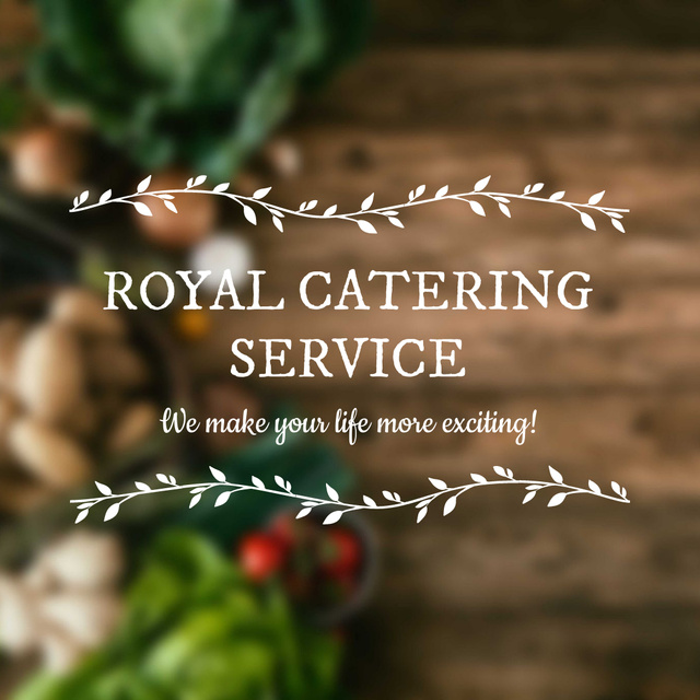 Ontwerpsjabloon van Instagram AD van Catering Service Vegetables on table
