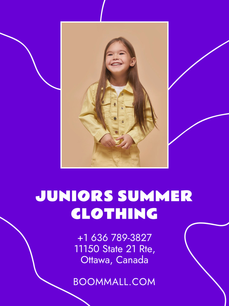 Summer Sale Qualitative Kids Clothes Poster US – шаблон для дизайну