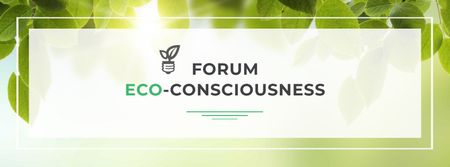 Eco Event Announcement with Green Foliage Facebook cover Design Template