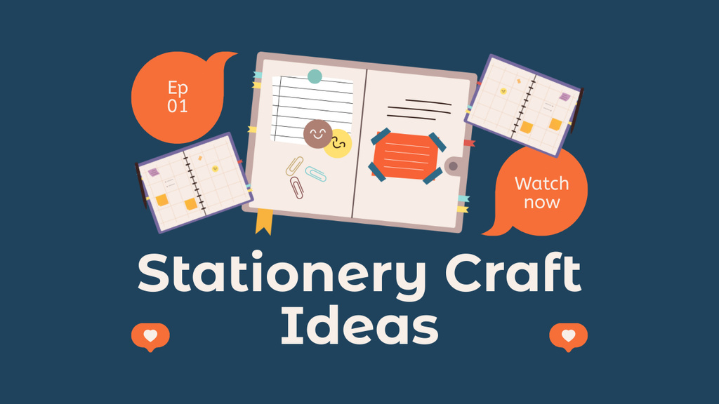 Ontwerpsjabloon van Youtube Thumbnail van Stationery Craft Customisation Ideas