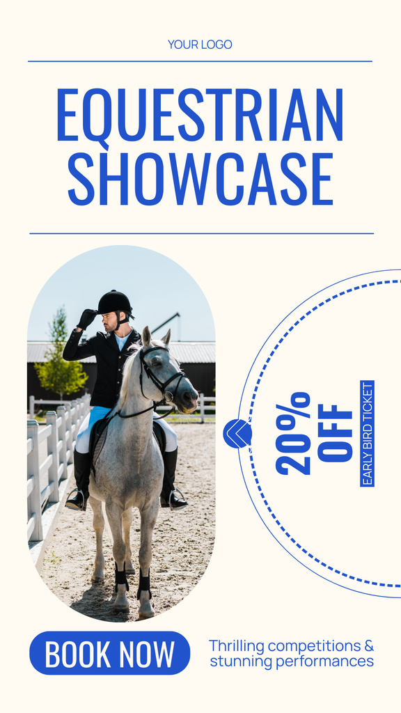 Thrilling Horse Riding Showcase With Discounts On Entry Instagram Story Design Template