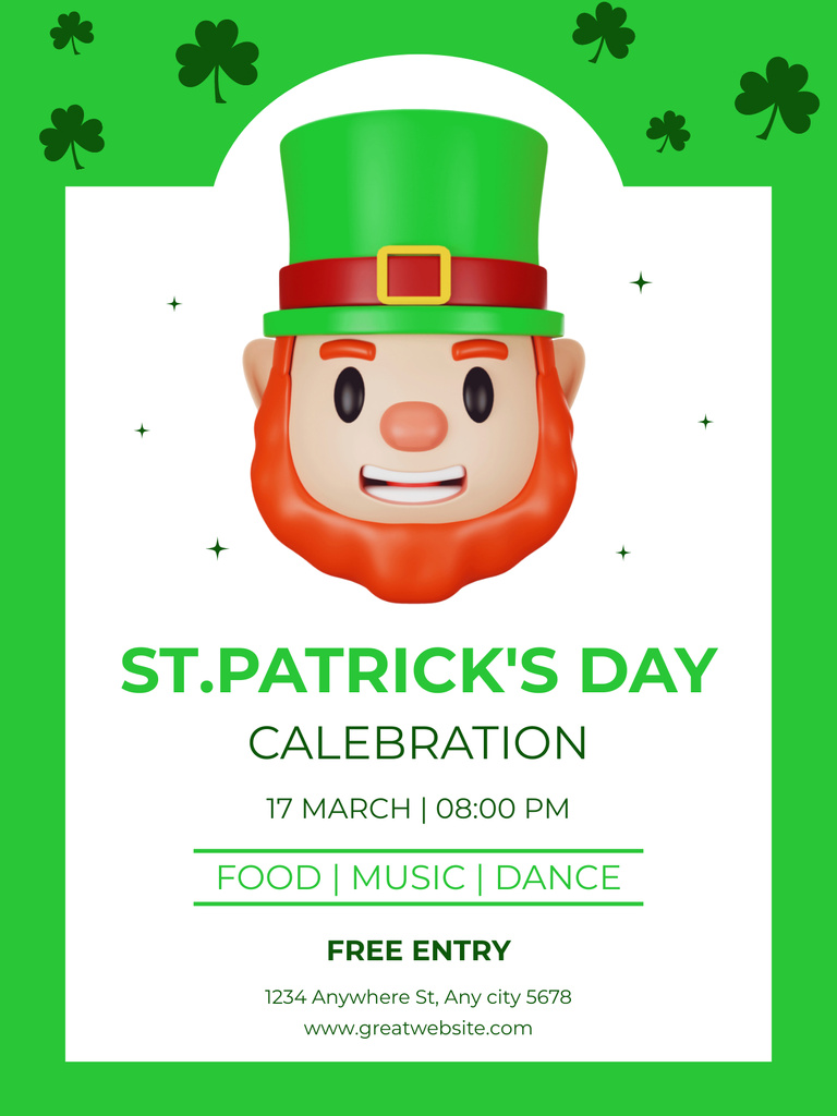 St. Patrick's Day Party Invitation Poster US Design Template