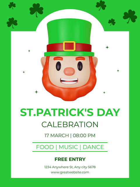 St. Patrick's Day Party Invitation Poster US Πρότυπο σχεδίασης