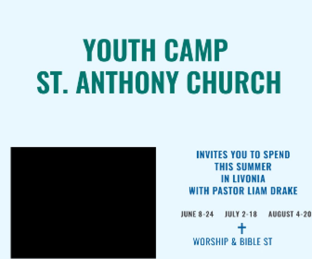 Plantilla de diseño de Youth religion camp of St. Anthony Church Large Rectangle 