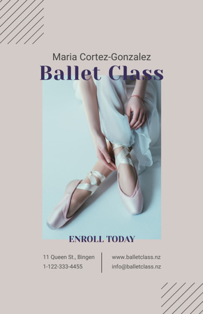 Ballerina Legs in Pointe Shoes Flyer 5.5x8.5in Design Template