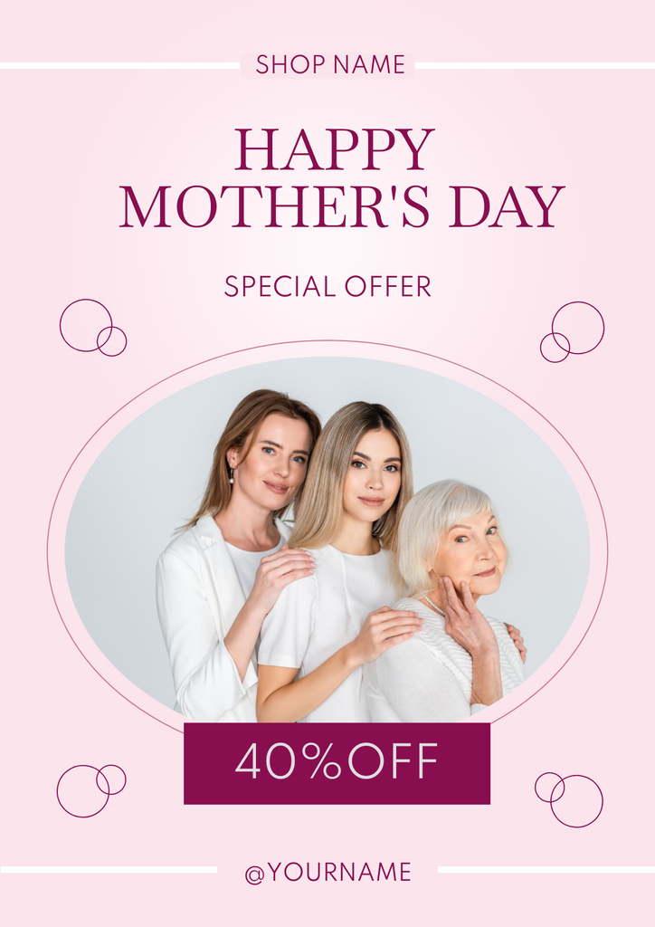 Mother's Day Special Offer of Discount Poster Design Template