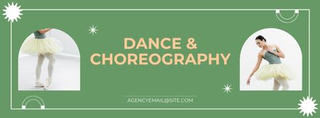 Anúncio de aulas de dança e coreografia com bailarina carinhosa Facebook cover Modelo de Design