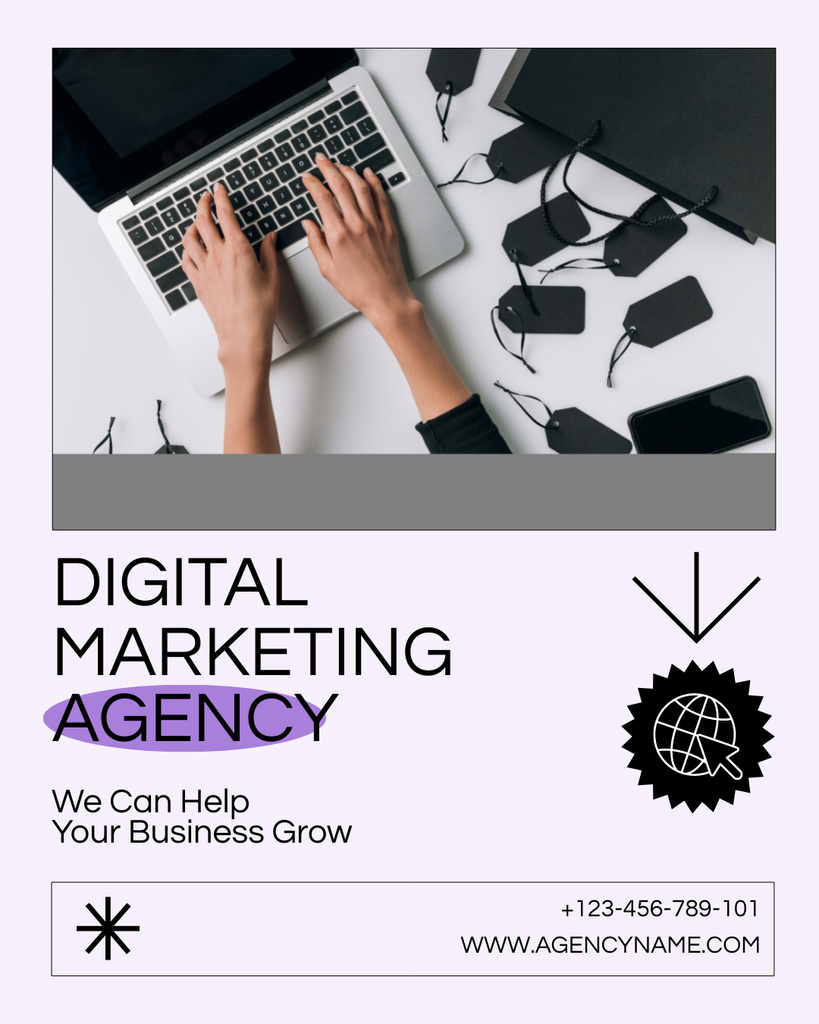 Modèle de visuel Digital Marketing Agency Service Offer - Instagram Post Vertical