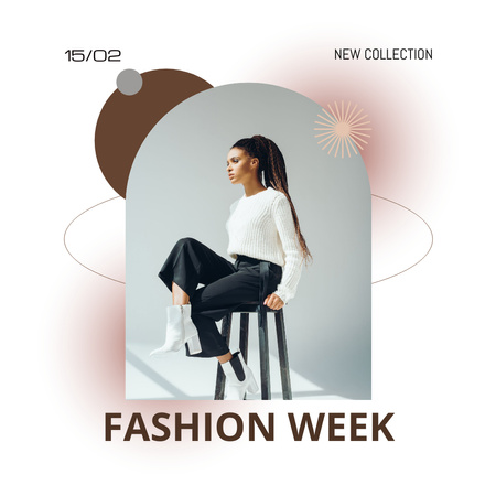 ファッションウィークのイベント広告 Instagramデザインテンプレート