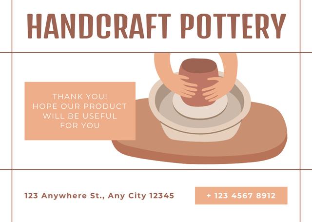 Offer of Handmade Pottery Card Tasarım Şablonu