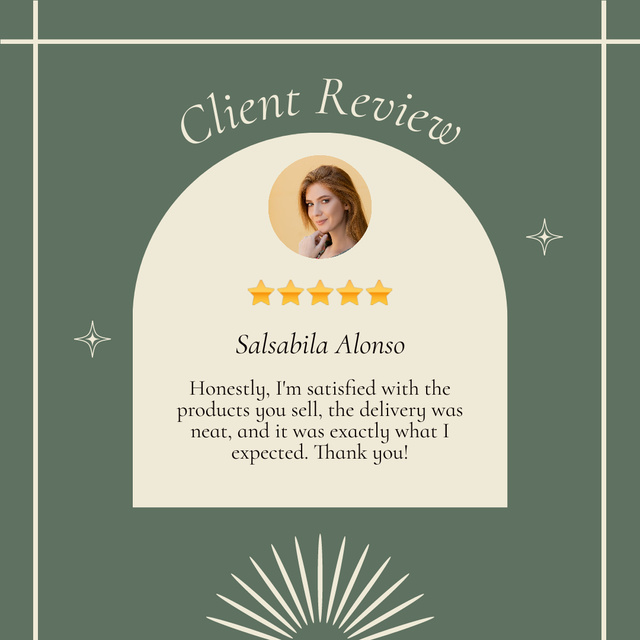 Client Review with a Beautiful Woman Instagram Design Template