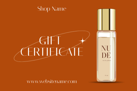 Ontwerpsjabloon van Gift Certificate van Offer of Elegant Perfume