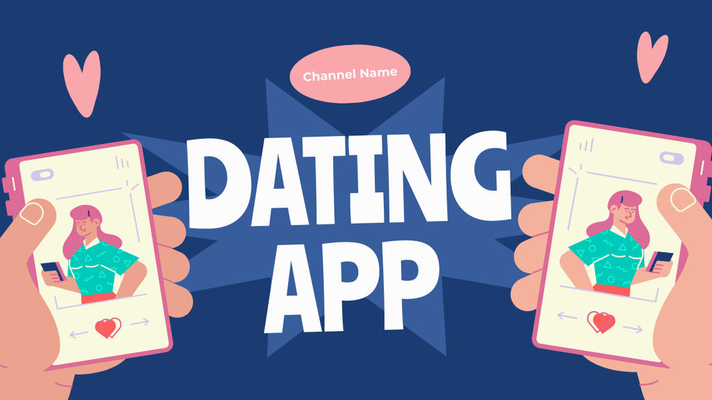 Designvorlage Mobile App for Dating and Relationship für Youtube Thumbnail