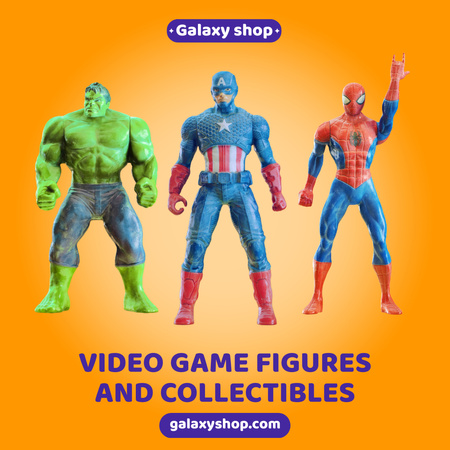 Gaming Figures Sale Offer Animated Post Design Template