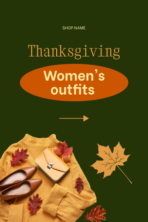 Female Outfits on Thanksgiving Ad Flyer 4x6in Design Template