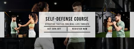 DIscount On Effective Self-Defence Course Facebook cover Design Template