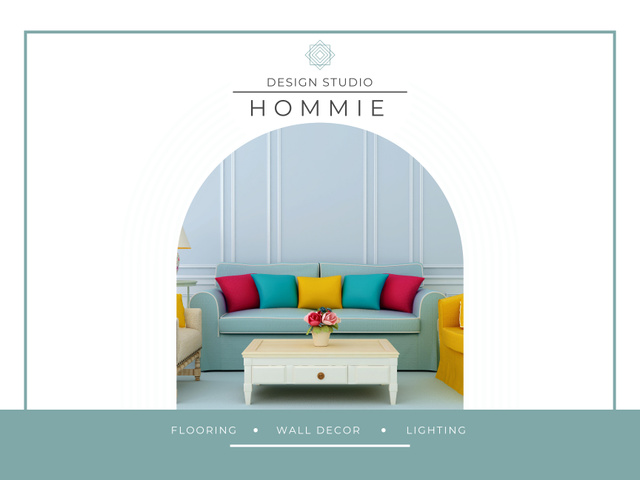 Plantilla de diseño de Design Studio Ad with Trendy Furniture Poster 18x24in Horizontal 