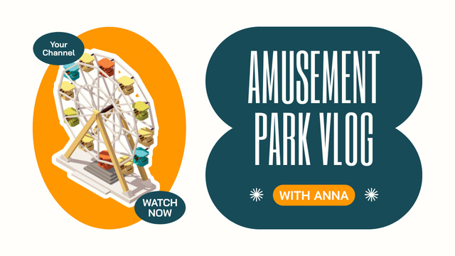 Endless Enjoyment Awaits Every Visitor in Amusement Park Youtube Thumbnail Design Template