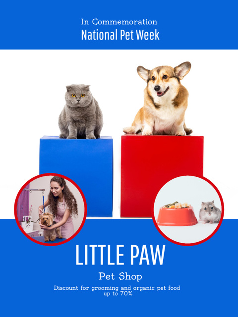 Poster national Pet week Poster US Design Template