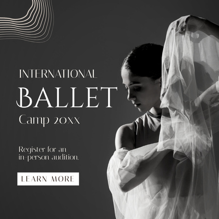 International Ballet Camp Invitation Instagram Design Template