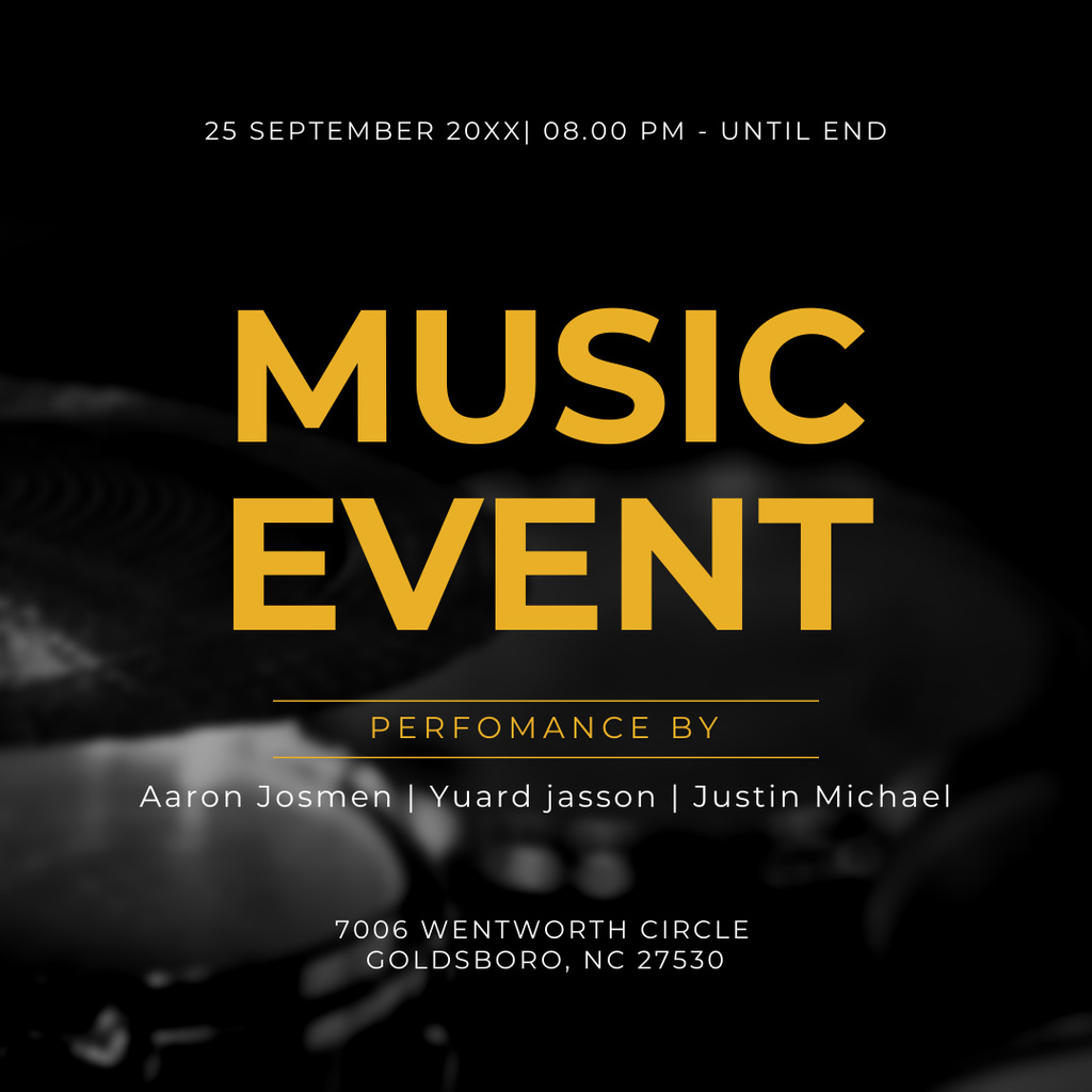 Captivating Music Event Announcement In September Instagram Πρότυπο σχεδίασης