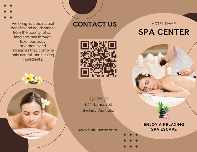Szablon projektu Spa Services Offer with Beautiful Woman Brochure 8.5x11in