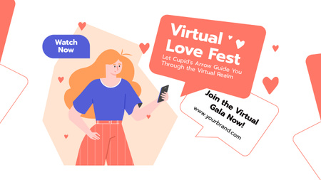 Virtuaalinen rakkausfestivaali ja ystävänpäivän gaala vlogijaksossa Youtube Thumbnail Design Template