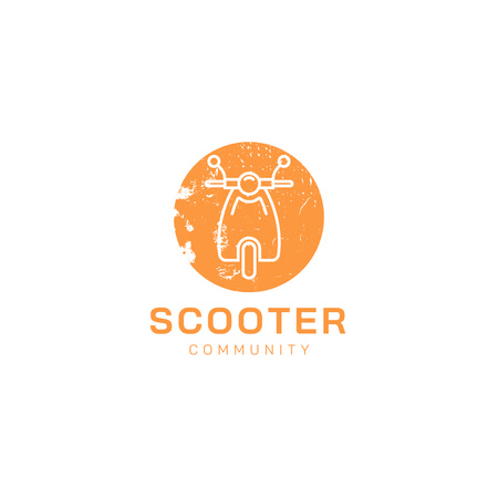 Ontwerpsjabloon van Logo van Scooter community orange logo design