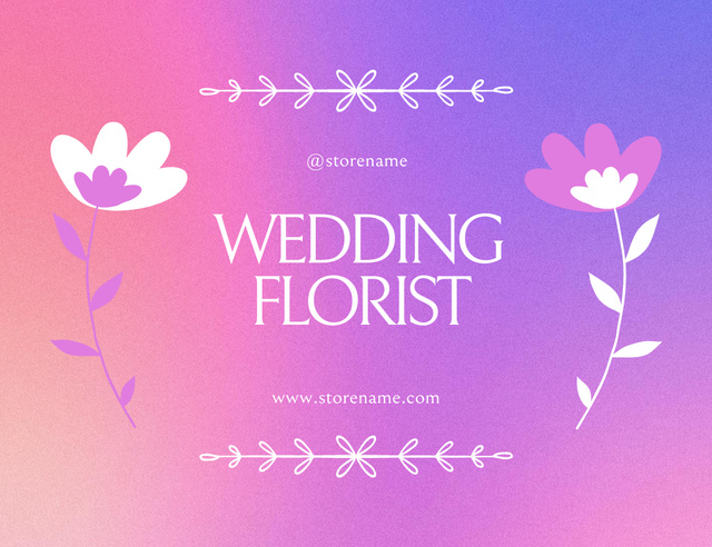 Proposal of Professional Wedding Florist Thank You Card 5.5x4in Horizontal Modelo de Design