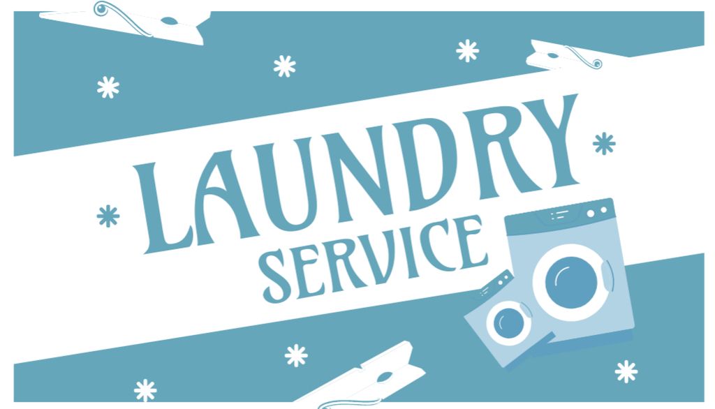 Offer of Discounts on Laundry Services Business Card USデザインテンプレート