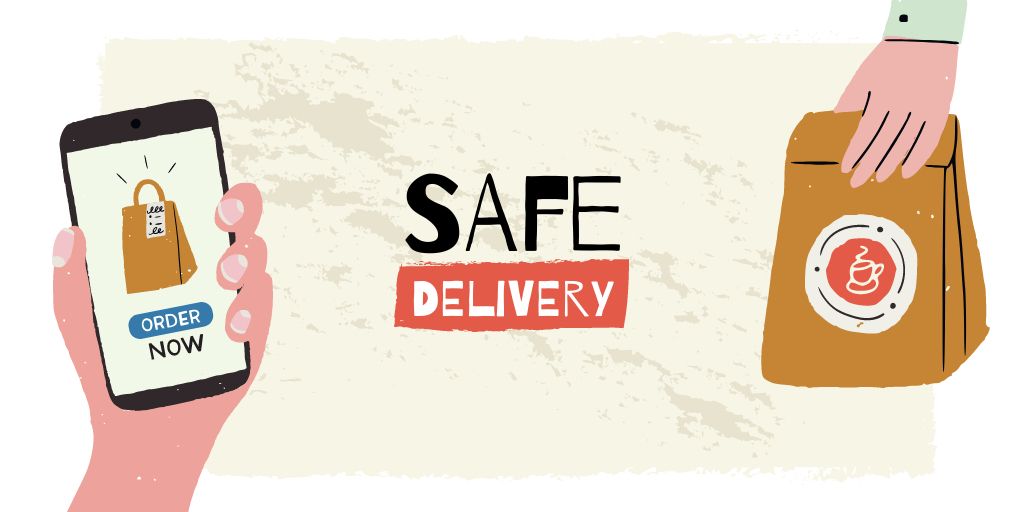 Delivery Services offer on Quarantine Twitter Design Template