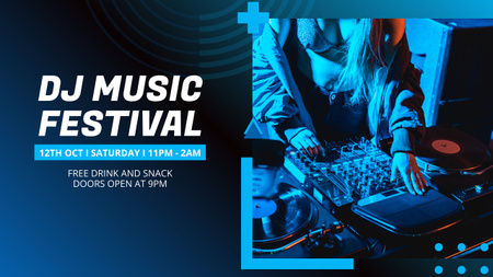 Music Festival Announcement with Dj Youtube Thumbnail Design Template