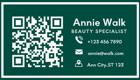 Template di design Offerta salone di bellezza in verde Business Card US