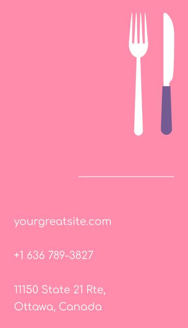 School Catering Service Offer Business Card US Vertical Design Template