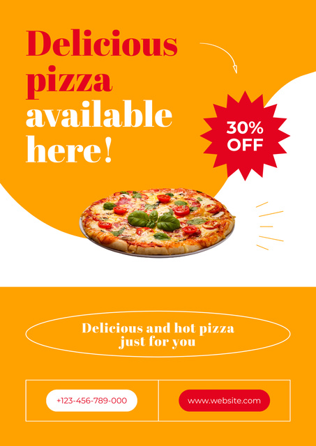 Fresh Pizza Discount Offer Poster – шаблон для дизайну