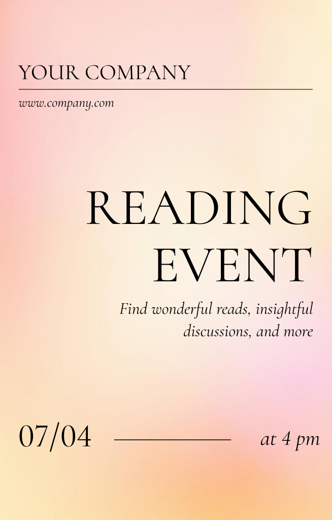 Exciting Reading Club Event With Discussion Invitation 4.6x7.2in Design Template
