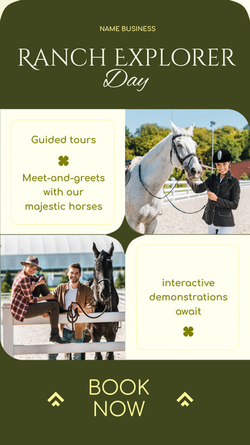 Modèle de visuel Guided Tours To Ranch With Horses - Instagram Story